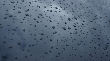 Rain drops on a glss of window