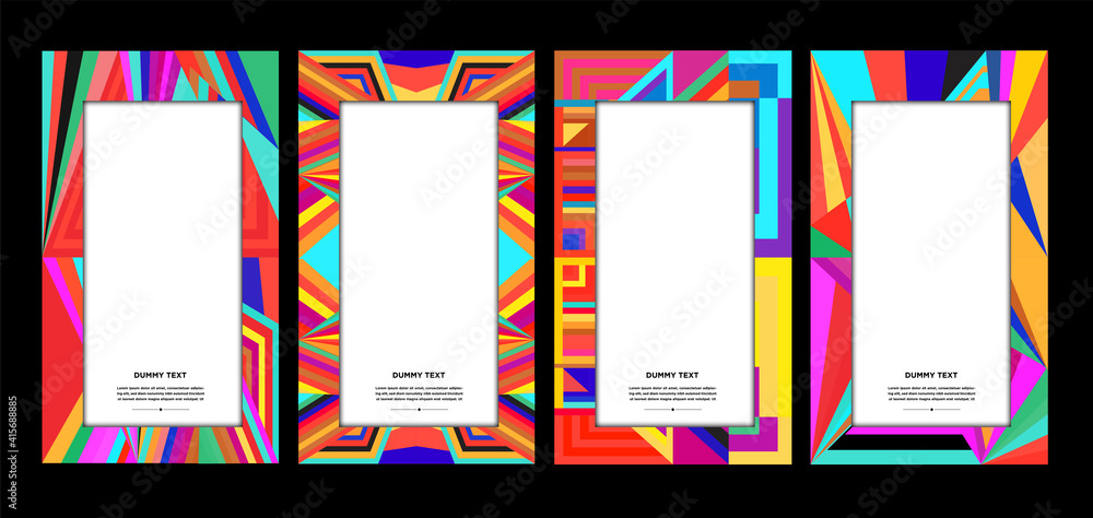 Aufkleber vector colorful geometric curve frame and border background for summer