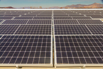 Solar array panels on central Oregon rooftop