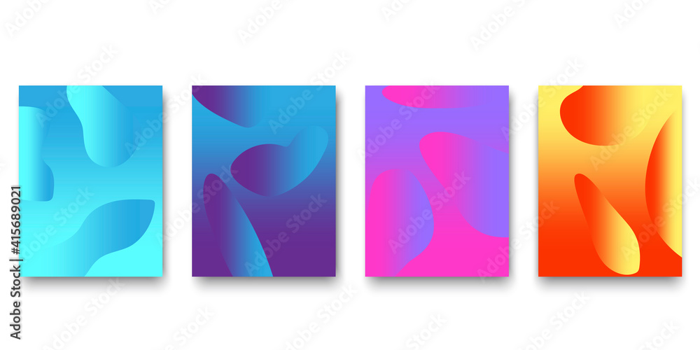 Poster colored abstract rectangles in modern style. trendy vector style. color geometric halftone pattern. 