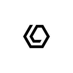Letter L hexagon symbol outline logo design. Minimalist monochrome monogram. Elegant universal vector design