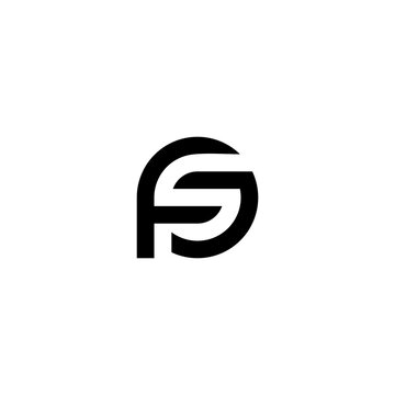 Letter FS symbol outline logo design. Minimalist monochrome monogram. Elegant universal vector design