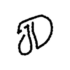 Handwrite JD letter logo design vector