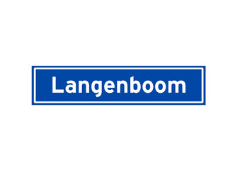 Langenboom isolated Dutch place name sign. City sign from the Netherlands.