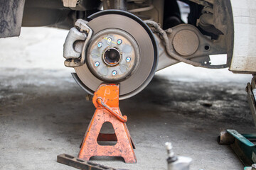 Car tire change operation