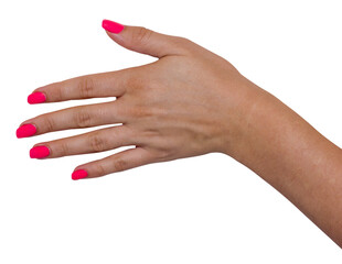 hand palm up isolated on white background, put the subject