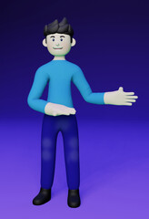 3d rendering flat illustration  character Alex  Persentation
