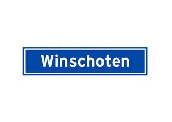 Winschoten isolated Dutch place name sign. City sign from the Netherlands.