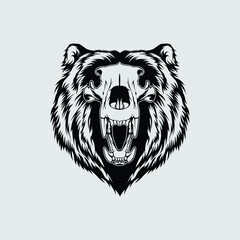 Bear skull vector head illustration