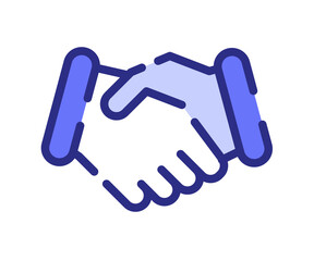 deal handshake agreement single isolated icon with dash or dashed line style
