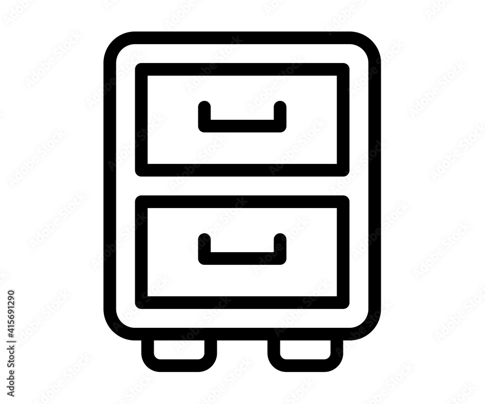 Poster cabinet storage archive single isolated icon with outline line style