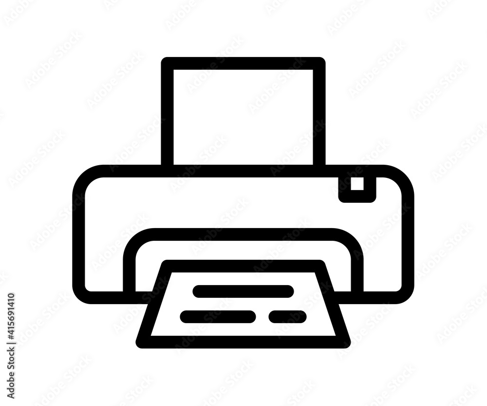 Poster printer office print single isolated icon with outline line style