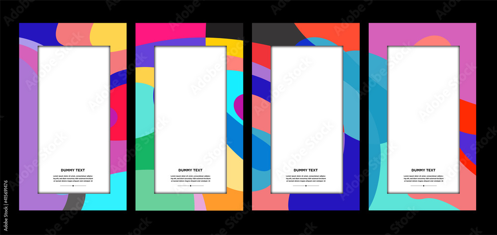 Aufkleber vector colorful geometric curve frame and border background for summer