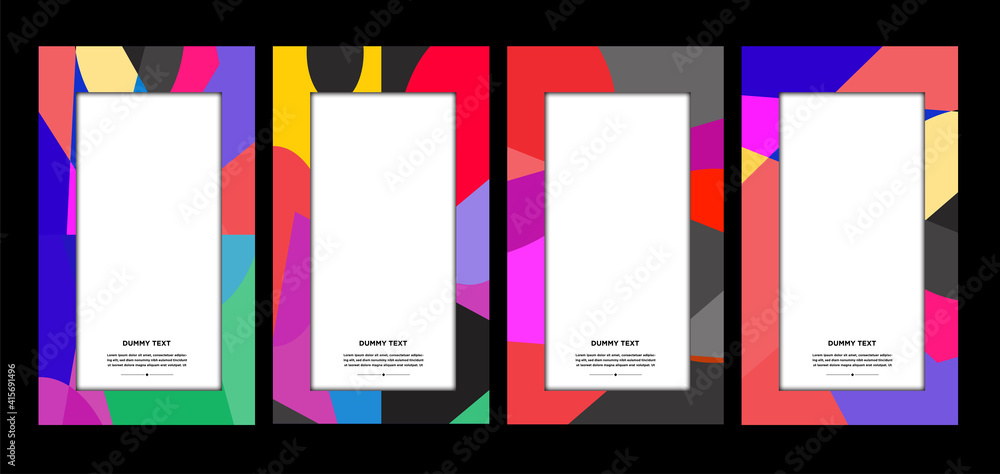 Aufkleber vector colorful geometric curve frame and border background for summer