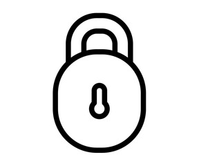 lock security padlock single isolated icon with outline line style