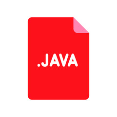 JAVA file format flat icon. Linear style sign for mobile concept and web design. Simple color symbol. Vector illustration isolated on white background. EPS 10.