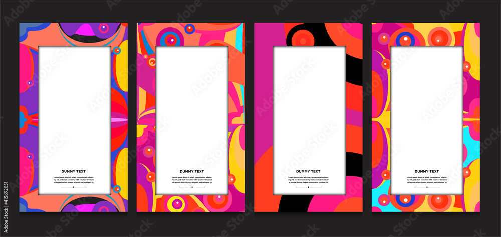Aufkleber vector colorful geometric curve frame and border background for summer