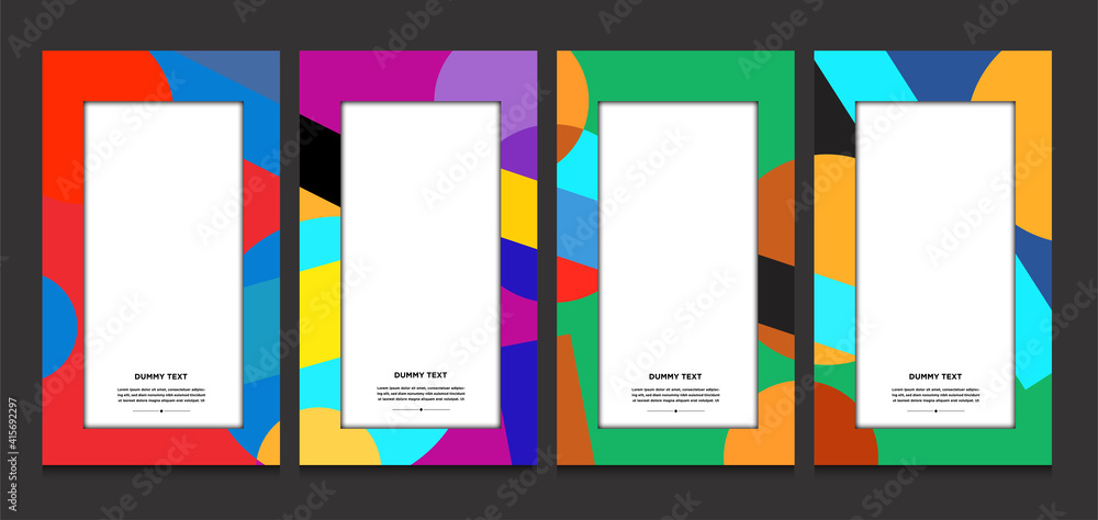 Aufkleber vector colorful geometric curve frame and border background for summer