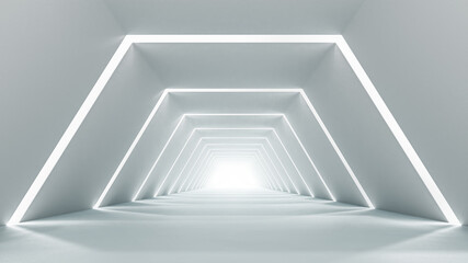 Illuminated empty corridor interior design