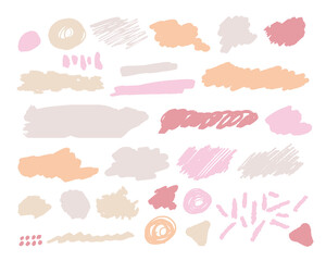 水彩とペンで描いたような落書き風素材　Doodle-like material like drawing with watercolor and pen