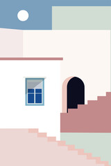 Modern and simple Morante tone abstract architectural window still life decorative painting