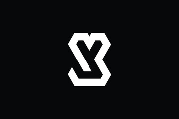 Minimal Innovative Initial BY logo and YB logo. Letter BY YB creative elegant Monogram. Premium Business logo icon. White color on black background - obrazy, fototapety, plakaty