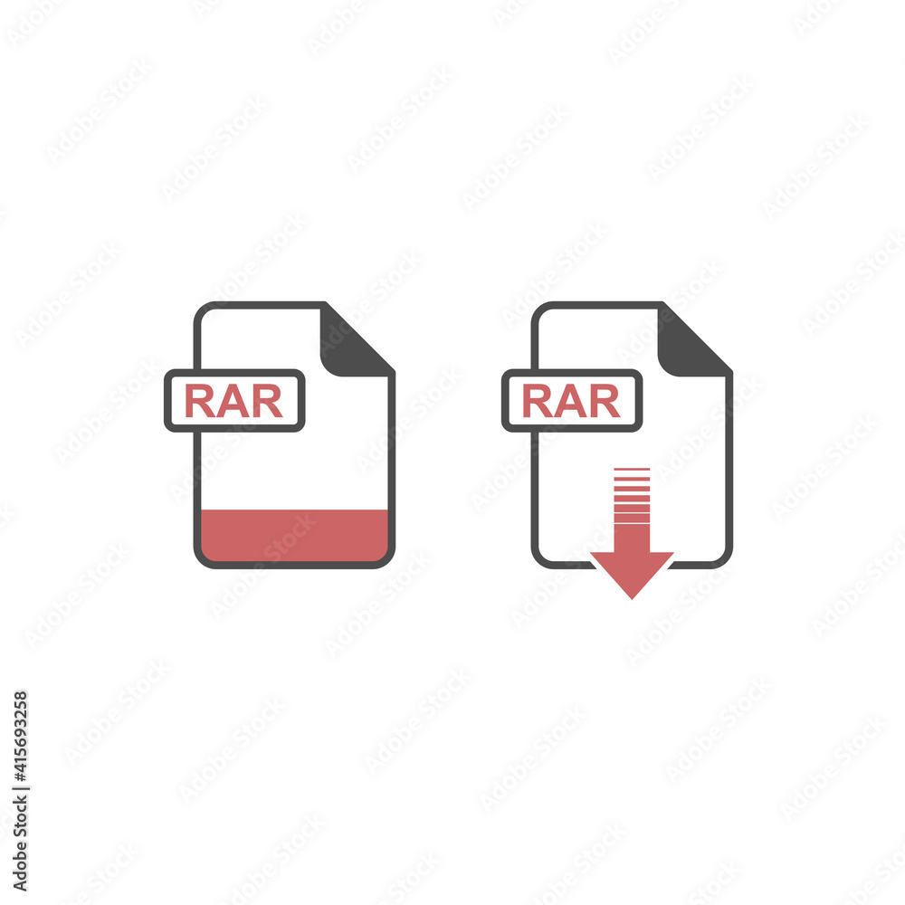 Poster rar format download icon - format extension file icon vector illustration for web and graphics desig