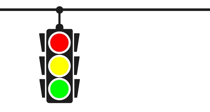 Hanging traffic light banner with white background Stock Illustration |  Adobe Stock