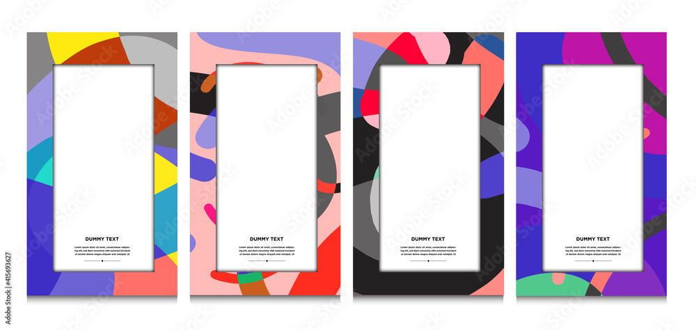 Aufkleber vector colorful geometric curve frame and border background for summer
