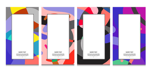 Vector colorful geometric curve frame and border background for Summer