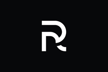 Minimal Innovative Initial PR logo and RP logo. Letter PR RP creative elegant Monogram. Premium Business logo icon. White color on black background