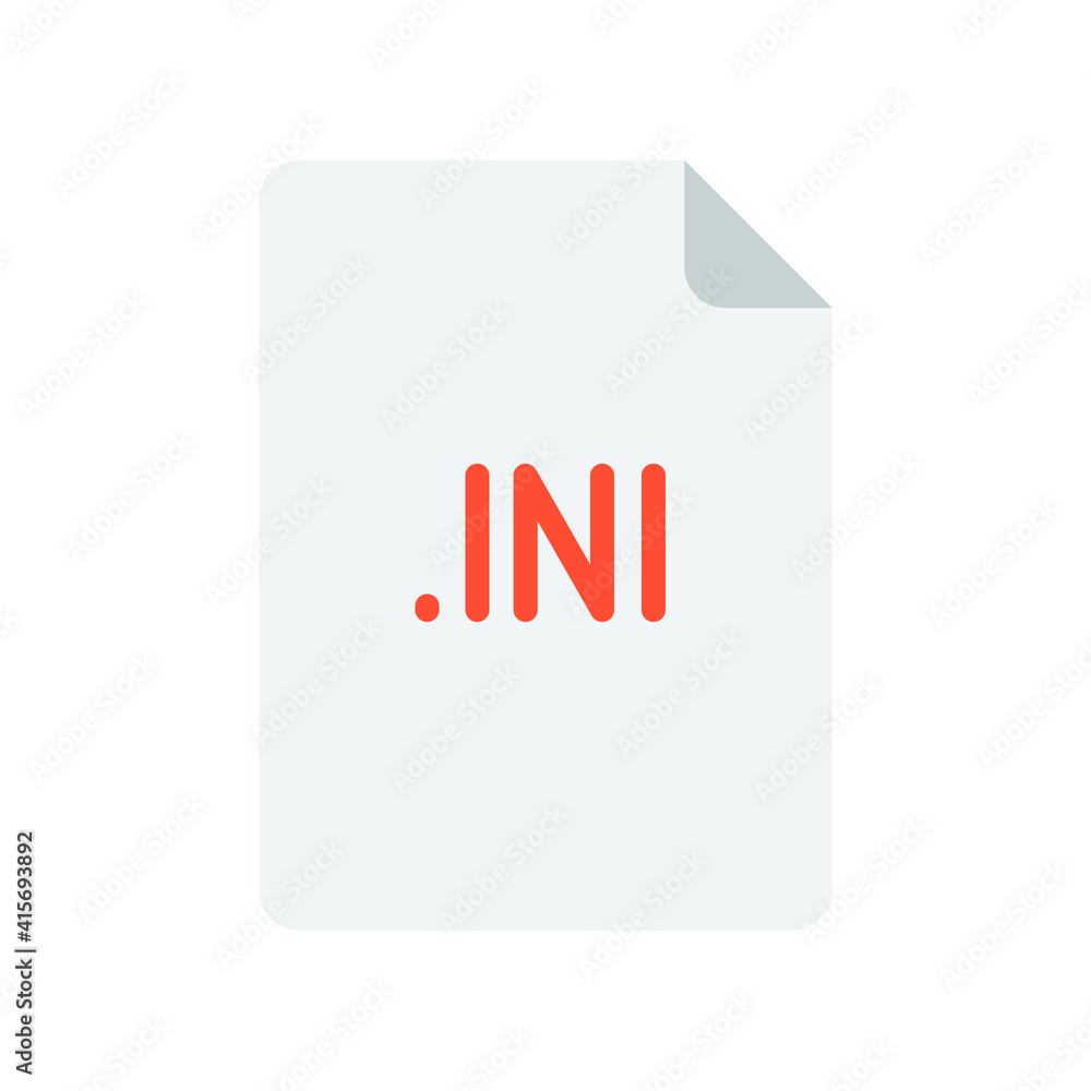 Fototapete ini file format flat icon. linear style sign for mobile concept and web design. simple color symbol.