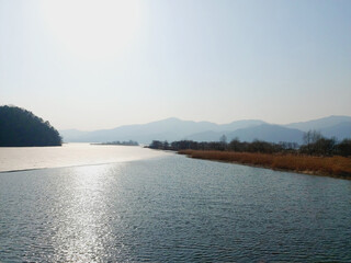 sky background view lake