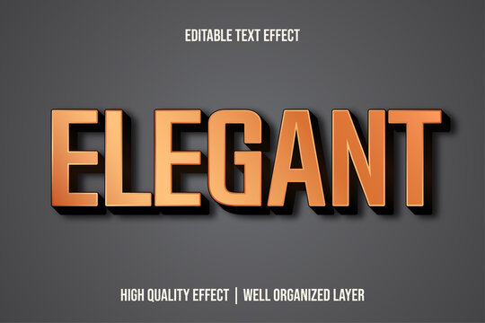 Luxury Gold Text Effect. Editable Bronze Font Style. Elegant Mettalic Editable Text Effect Templates Mockup
