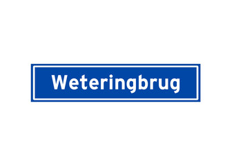 Weteringbrug isolated Dutch place name sign. City sign from the Netherlands.