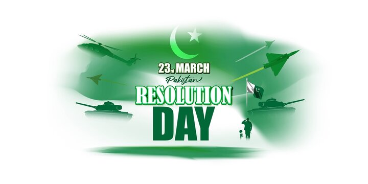 Vector illustration concept of Pakistan day greeting, 23 March, Resolution Day,  patriotic poster, banner