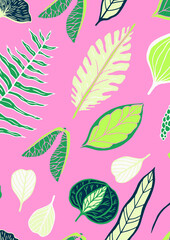 seamless background with leaves