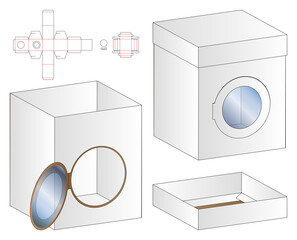 Box packaging die cut template design. 3d mock-up