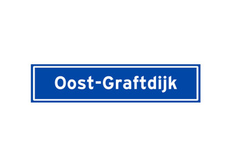 Oost-Graftdijk isolated Dutch place name sign. City sign from the Netherlands.