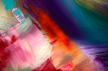 Beautiful Colorful Brush Strokes Abstract Paint Background