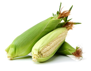 Corn on white background 