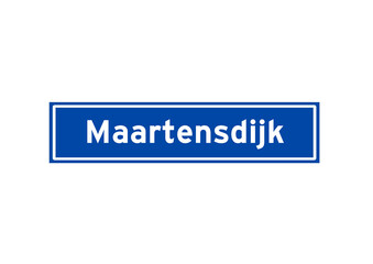 Maartensdijk isolated Dutch place name sign. City sign from the Netherlands.