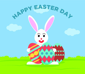 Fototapeta premium Happy Easter Day flat design