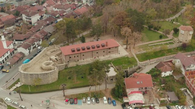 City Of Novi Pazar In The Raska District Of Southwestern Serbia - aerial drone shot