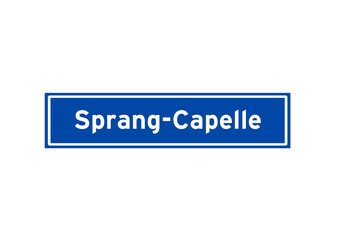 Sprang-Capelle isolated Dutch place name sign. City sign from the Netherlands.