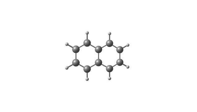 Naphtalene molecule rotating video on white