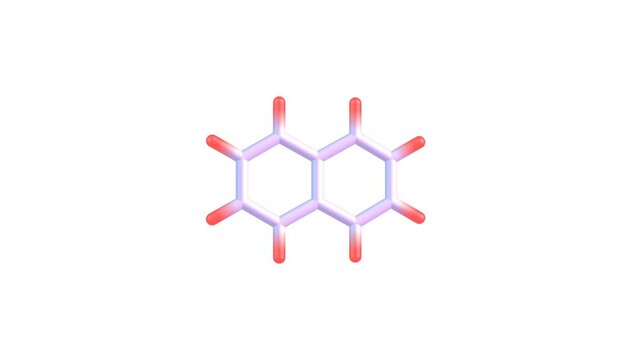 Naphtalene molecule rotating video full HD