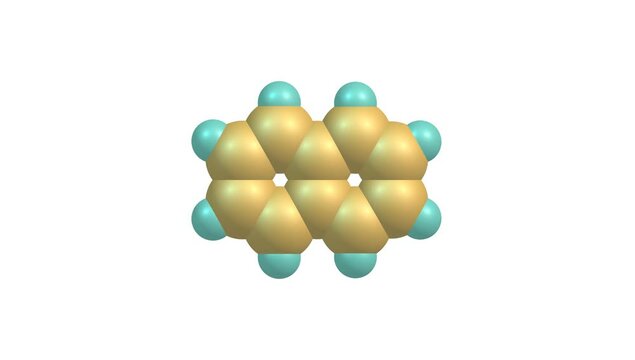 Naphtalene molecule rotating video on white