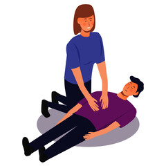 Cardiopulmonary resuscitation sign vector