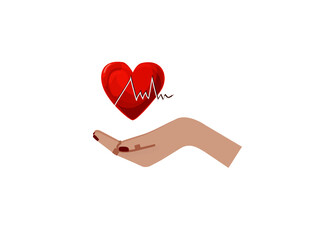 Hand holding love vector